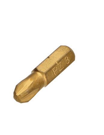 Embout Qualité industrielle 1/4" C6.3 Titanium Pozi N°3 Longueur 25