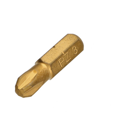 1 x Embout Qualité industrielle 1/4" C6.3 Titanium Pozi N°3 Longueur 25
