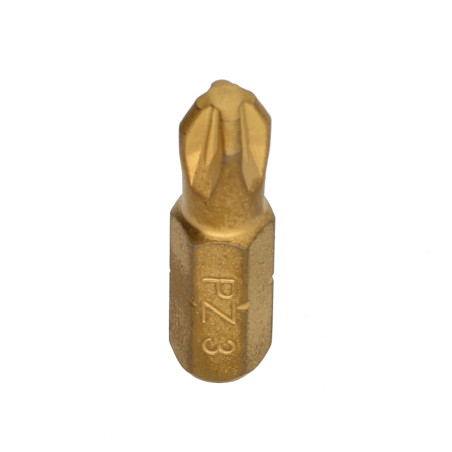1 x Embout Qualité industrielle 1/4" C6.3 Titanium Pozi N°3 Longueur 25
