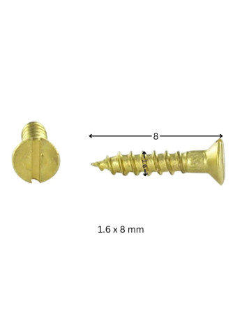 Vis bois Laiton Tête fraisée Fendue 1.6X8 microvis