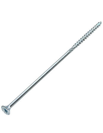 Vis charpente TEKOR Tête fraisée Cranté TORX T40 10X240 Filetée sur 80 Pointe antifendage type 17 Acier zingué