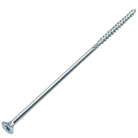 1 x Vis charpente TEKOR Tête fraisée Cranté TORX T40 10X240 Filetée sur 80 Pointe antifendage type 17 Acier zingué