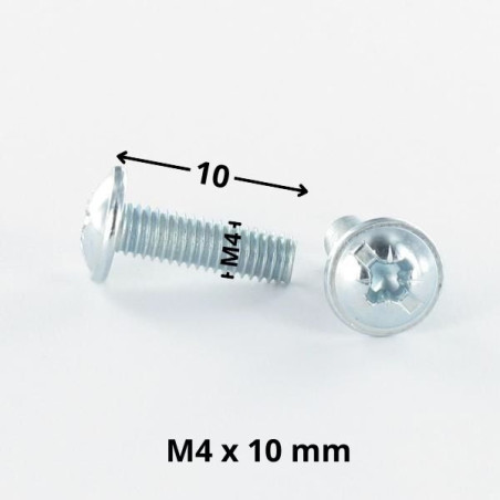 1 x Vis Poelier POZI et fendu M4X10 Acier zingué