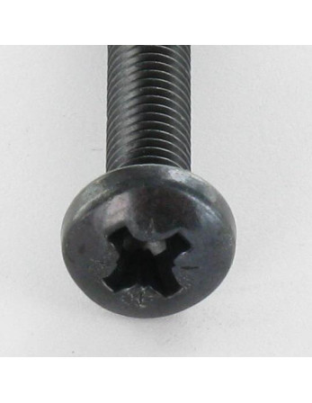 Vis métaux tête cylindrique bombée large Pozi N°1 M3X6 Acier zingué noir microvis