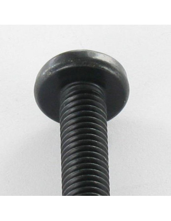 Vis métaux tête cylindrique bombée large Pozi N°1 M3X6 Acier zingué noir microvis