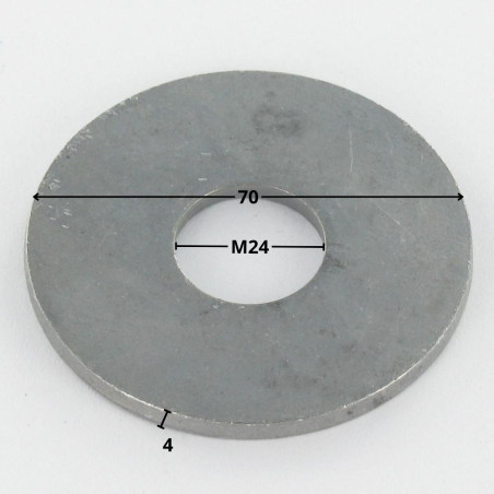 1 x Rondelle Plate M24X70X4 LL Forte tenue à la corrosion Acier galvanisé à chaud