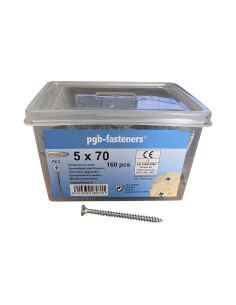 Seau de 160 Vis bois agglo 5X70 Tête fraisée Pozi N°2...