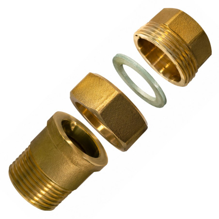 1 x Raccord union droit plat 26x34 (1") Mâle/Femelle Laiton Figure 341