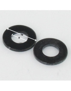 Rondelle Plate 6X18X2 Acier zingué noir 2
