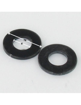 Rondelle Plate 6X18X2 Acier zingué noir