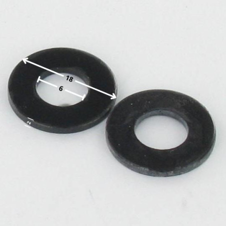 1 x Rondelle Plate 6X18X2 Acier zingué noir