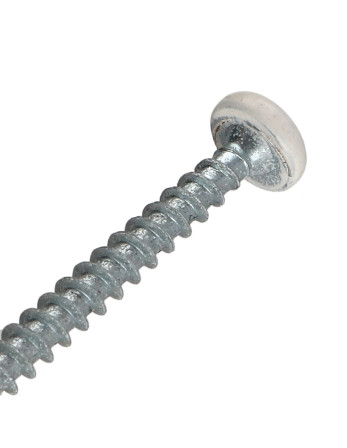 VBA Vis bois agglo Tête ronde TR Pozi N°2 5X50 Acier zingué Laqué blanc RAL9010 blanc pur