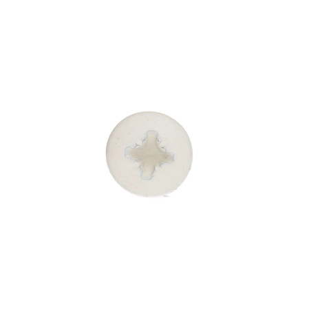 1 x VBA Vis bois agglo Tête ronde TR Pozi N°2 5X50 Acier zingué Laqué blanc RAL9010 blanc pur