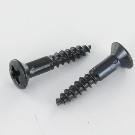 1 x Vis bois Tête fraisée bombée TFB Pozi N°2 3.5X20 Acier zingué noir