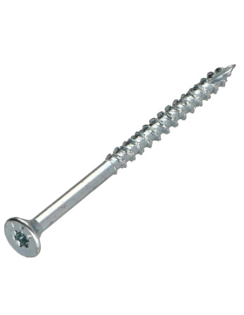 VBA Vis bois agglo Tête fraisée TORX T25 4.5X60 Filetée sur 36 Acier zingué