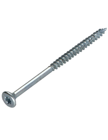 Vis bois TEKOR Tête fraisée Cranté 6X60 Filetée sur 36 TORX T30 Acier zingué Pointe antifendage type 17