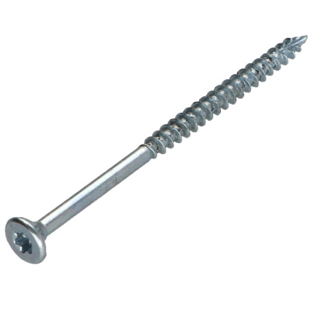 1 x Vis bois TEKOR Tête fraisée Cranté 6X60 Filetée sur 36 TORX T30 Acier zingué Pointe antifendage type 17