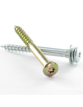 VBA Vis bois agglo Poelier 7X80 Filetée sur 40 TORX T30 Imperdable Acier zingué 96 heures brouillard salin