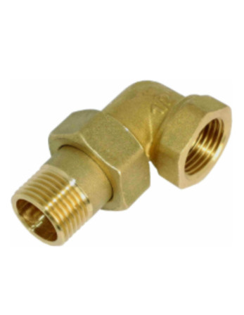 Raccord union coudé joint torique 15x21 (1/2") Mâle/Femelle Laiton Figure 97