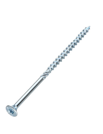 Vis charpente TEKOR Tête fraisée Cranté TORX T40 10X120 Filetée sur 80 Pointe antifendage type 17 Acier zingué