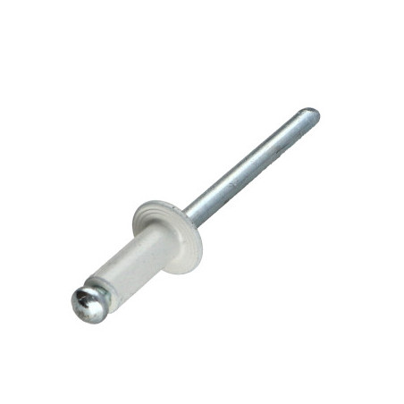1 x Rivet aveugle Aluminium Tige acier 3.2X8 Epaisseur de serrage 3 à 5 Tête Ronde Standard Blanc