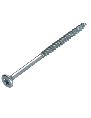 Vis bois TEKOR Tête fraisée Cranté 5X70 Filetée sur 42 TORX T25 Acier zingué Pointe antifendage type 17
