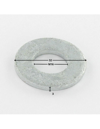 Rondelle Plate M16X32X3 M Forte tenue à la corrosion Acier galvanisé à chaud