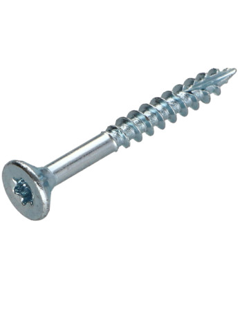 Vis bois TEKOR Tête fraisée Cranté 3.5X50 Filetée sur 30 TORX T15 Acier zingué Pointe antifendage type 17