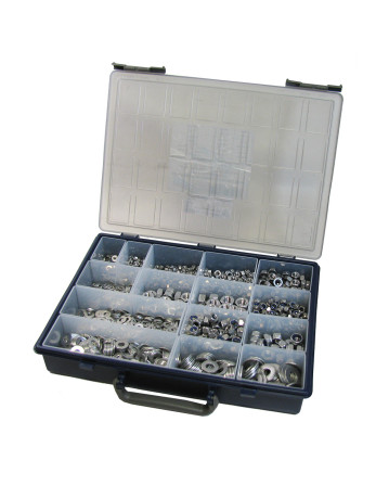 Assortiment de 1760 Rondelle / Ecrou hexagonale / Ecrou frein Inox A2