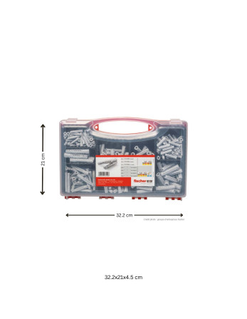 Assortiment de 290 Cheville Universelle Fischer UX Filetée sur SX