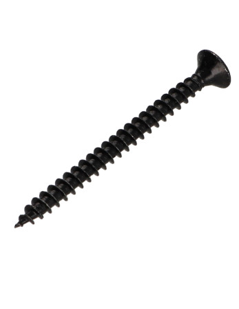 VBA Vis bois agglo Tête fraisée Pozi N°3 6X60 Filetage total Acier zingué noir
