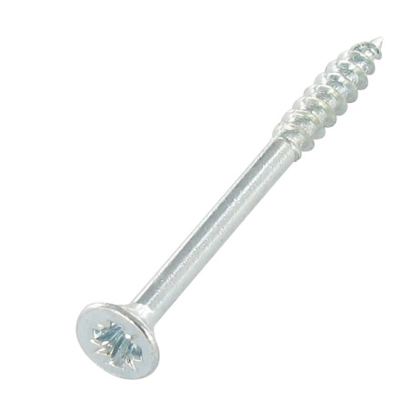 1 x VBA Vis bois agglo Tête fraisée Pozi 4X35 Filetée sur 21 Cranté Acier zingué
