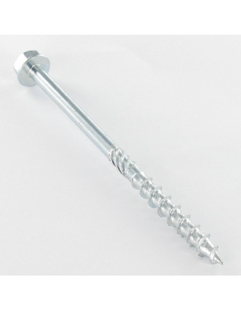 Vis charpente TEKOR Tête hexagonale TH Pointe antifendage type 17 8X80 TORX T40 zingué cr3 96 hbs sans rouille rouge