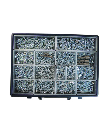 Assortiment de 1775 Vis autoperceuse Tête fraisée / Tête cylindrique TC Phillips / Tête hexagonale TH Acier