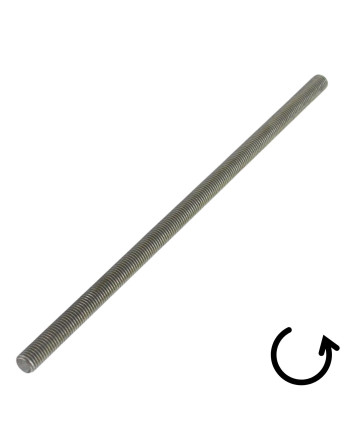 Tige filetée M8 Longueur 1 mètre Pas Gauche Acier brut