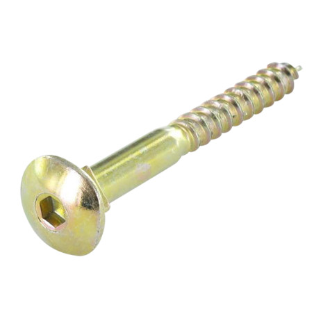1 x Vis bois TRCC JAPY tête ronde collet carré 6X50 Hexagonal creux 4 Acier zingué