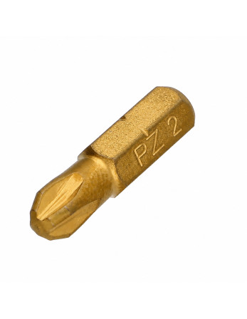 Embout Qualité industrielle 1/4" C6.3 Titanium Pozi N°2 Longueur 25