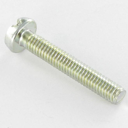 1 x Vis métaux Tête cylindrique large TCL Fendue M4X25 Filetée sur 23 Acier zingué