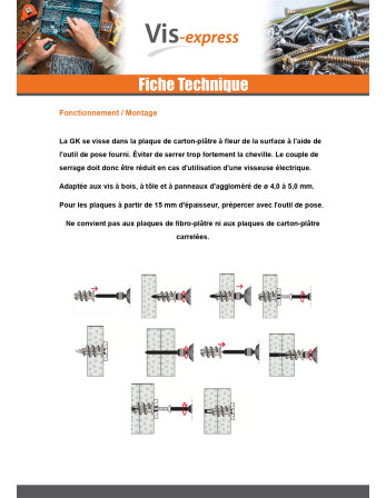 Cheville Nylon Fischer GKS avec vis