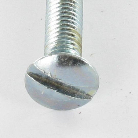 1 x Vis métaux Tête fraisée bombée TFB Fendue M4X65 Acier zingué