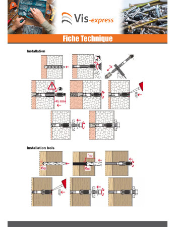 Montage à distance THERMAX Fischer 10/100 M10 Acier zingué