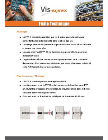 Cheville Nylon Fischer FTP K 4