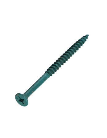 VBA3 Tête fraisée Pozi 4.5X70 Filetage partiel Acier zingué LAQ Vert