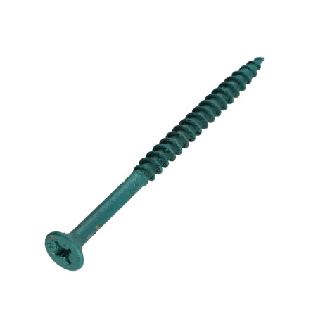 1 x VBA3 Tête fraisée Pozi 4.5X70 Filetage partiel Acier zingué LAQ Vert