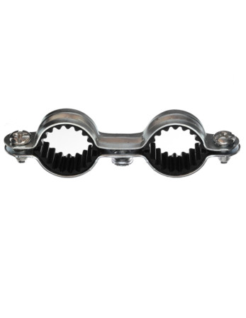 Collier de fixation isophonique double M7X150 Diamètre 20 Acier zingué