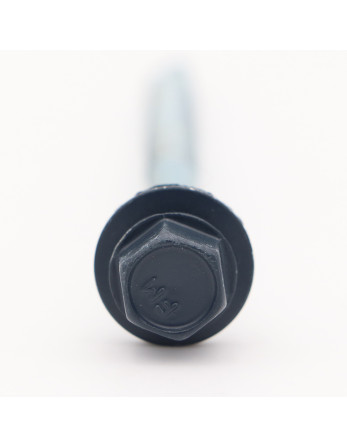 Vis autoperceuse Tête hexagonale TH 6.3X100 Rondelle d'étanchéite EPDM Acier zingué RAL5008 gris bleu