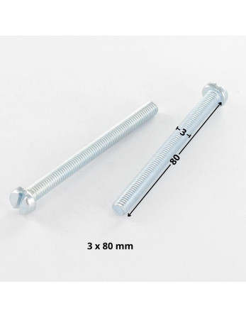 Vis métaux Tête cylindrique TC Fendue M3X80 Filetage partiel Acier zingué microvis