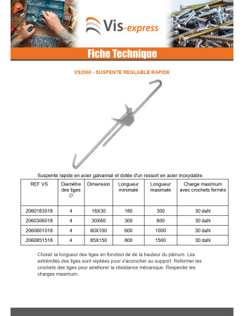 Suspente réglable rapide 30X60