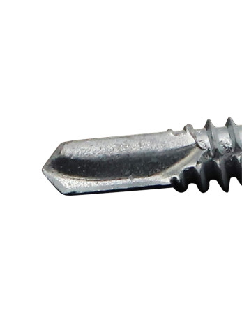 Vis autoperceuse Tête hexagonale TH Embase collerette Lisse 6.3X38 Acier zingué RAL9002 blan gris