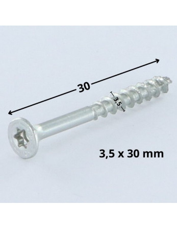 Vis Spax Tête fraisée TORX T20 3.5X30 Filetée sur 17 Filetage partiel WIROX